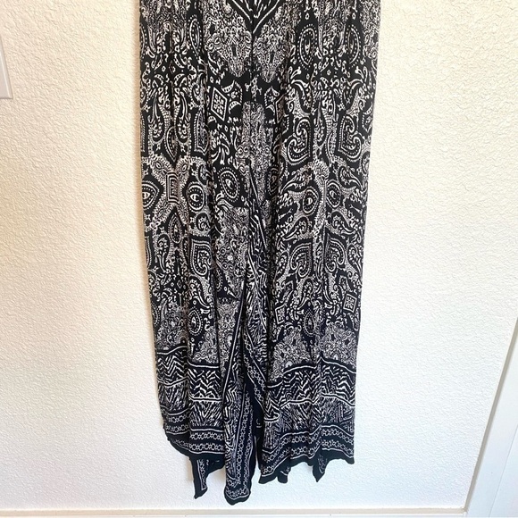 Bila Boho Crochet White and Black Tapestry Aztec Print Maxi Dress M - Picture 11 of 13